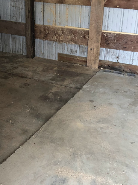 concrete and plywood floor