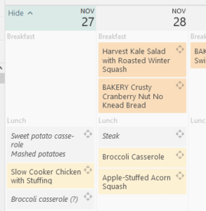 screen shot of plan to eat menu 