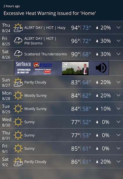 Kentucky weather screenshot