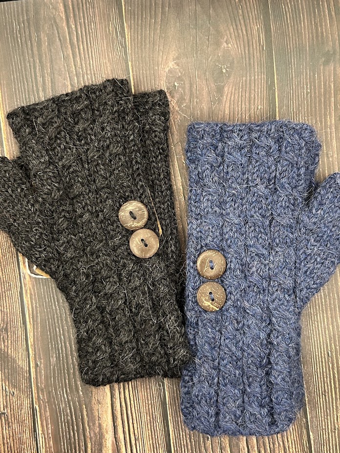 cable button alpaca gauntlets