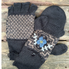 A pair of "alder" alpaca glittens with fleece lining, featuring a convertible mitten flap over fingerless gloves for extra warmth and versatility.