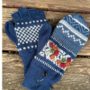 A pair of "blue ridge" alpaca glittens with fleece lining, featuring a convertible mitten flap over fingerless gloves for extra warmth and versatility.