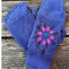 A pair of "Florence" alpaca glittens with fleece lining, featuring a convertible mitten flap over fingerless gloves for extra warmth and versatility.