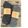 therapeutic charcoal and med gray charcol + gray alpaca therapeutic socks designed for comfort and support. Made with soft, breathable alpaca fiber to reduce foot fatigue and provide gentle cushioning.